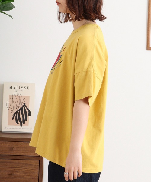 Emago(イマゴ)の「EMAGO スイートペンギンスイカT(Tシャツ/カットソー・レディース・イエロー/ホワイト/ブルー・FREE)」の11枚目の写真