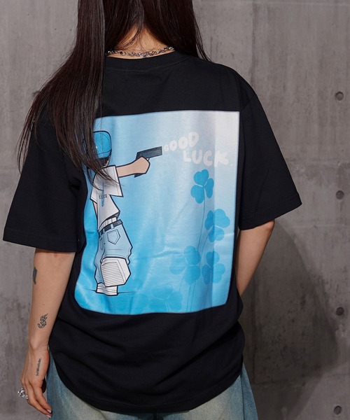 RIPPER(リッパー)の「【RIPPER】グッドラック S/S Tee / Good Luck Short Sleeve Tee(Tシャツ/カットソー・メンズ・ホワイト×グリーン/ホワイト×ブルー/ブラック×ブルー/ブラック×グリーン・M/L/XL)」の3枚目の写真