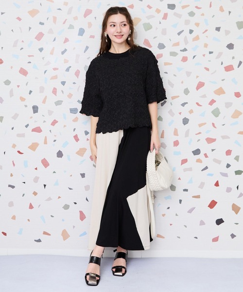 JETSET SOLO PLUS (ジェットセットソロプラス)の「【INDUS luxury for JETSET SOLO PLUS】フラワーシャーリングブラウス(シャツ/ブラウス・レディース・ブラック/オフホワイト/ピンク/ベージュ・FREE)」の6枚目の写真