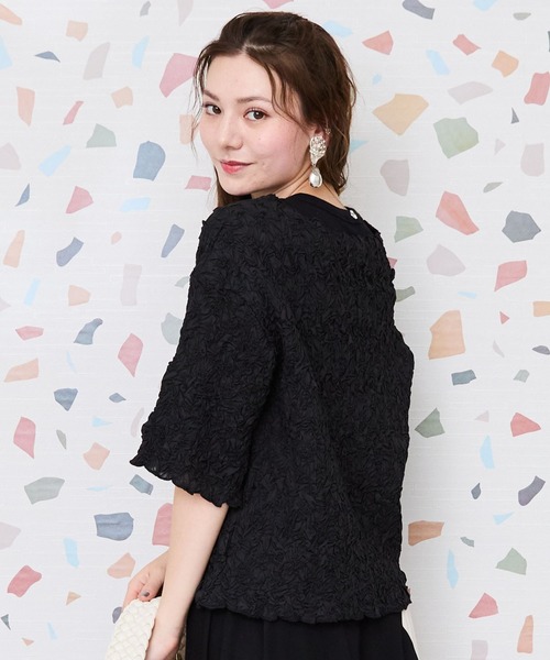 JETSET SOLO PLUS (ジェットセットソロプラス)の「【INDUS luxury for JETSET SOLO PLUS】フラワーシャーリングブラウス(シャツ/ブラウス・レディース・ブラック/オフホワイト/ピンク/ベージュ・FREE)」の11枚目の写真
