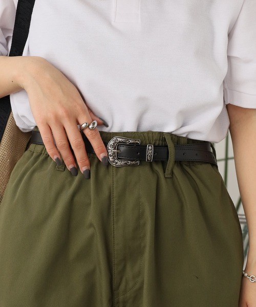 ROOPTOKYO(ループトウキョウ)の「Faux leather western belt/フェイクレザー ウエスタンベルト メンズ 夏物 夏服(ベルト・メンズ・キャメル/ブラック・FREE)」の2枚目の写真