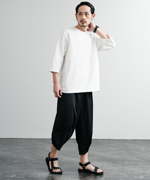 Rocky Monroe(ロッキーモンロー)の「接触冷感 無地 総柄 和柄 ボタニカル柄 ワイドクロップドストレッチバルーンパンツ アラジンパンツ(その他パンツ・メンズ・ネイビー系1/ネイビー系/ブラウン/カーキ/ブラック/チャコールグレー/ベージュ/ブラック系7/ブラック系6/ブラック系5/ブラック系4/ブラック系3/ブラック系2/ブラック系1/ブラック系/ネイビー/ネイビー系2・LL/L/M)」の20枚目の写真