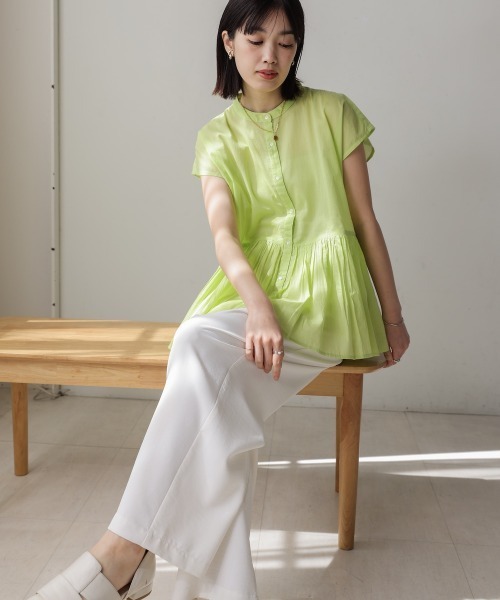 Bou Jeloud(ブージュルード)の「ボイルバンドカラーブラウス(シャツ/ブラウス・レディース・ブラック/ラベンダー/イエロー・38)」の17枚目の写真