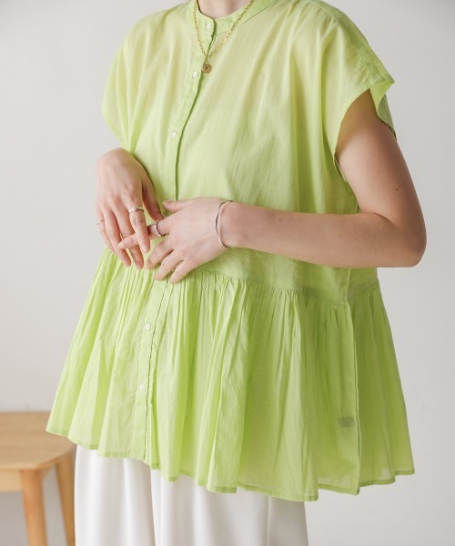 Bou Jeloud(ブージュルード)の「ボイルバンドカラーブラウス(シャツ/ブラウス・レディース・ブラック/ラベンダー/イエロー・38)」の18枚目の写真