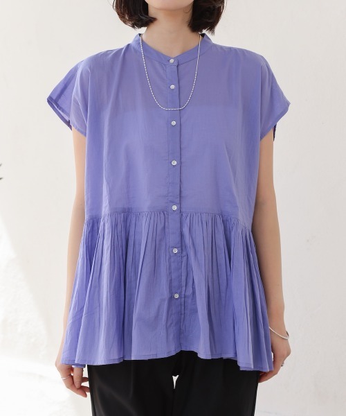 Bou Jeloud(ブージュルード)の「ボイルバンドカラーブラウス(シャツ/ブラウス・レディース・ブラック/ラベンダー/イエロー・38)」の13枚目の写真