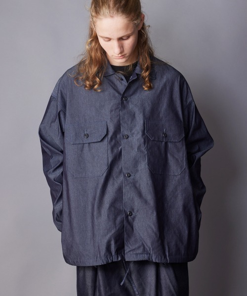 rehacer(レアセル)の「rehacer : Tactical Denim Shirt Jacket / タクティカル デニムシャツ ジャケット(シャツ/ブラウス・メンズ・インディゴブルー・LARGE/MEDIUM/SMALL/X-LARGE)」の2枚目の写真