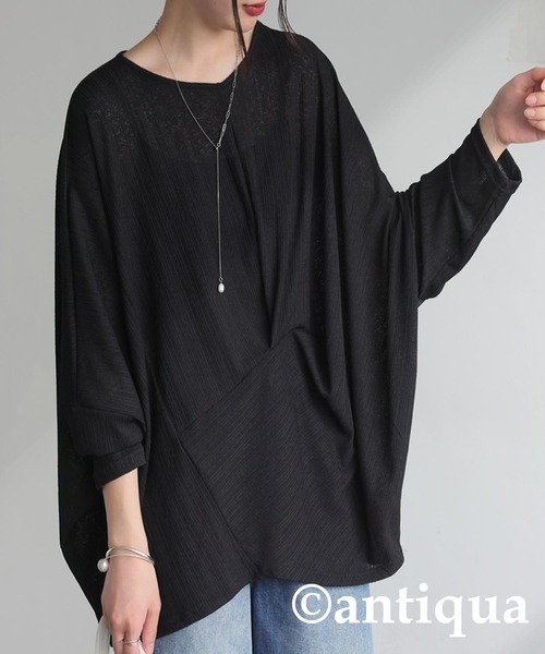 antiqua(アンティカ)の「変形トップス(Tシャツ/カットソー・レディース・ホワイト/ブラック・ONESIZE)」の8枚目の写真