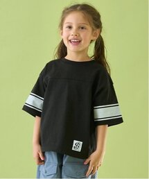 b・ROOM | 【前後どちらでもOK!】【カイテキ天竺】ラインプリントTシャツ(Tシャツ/カットソー)