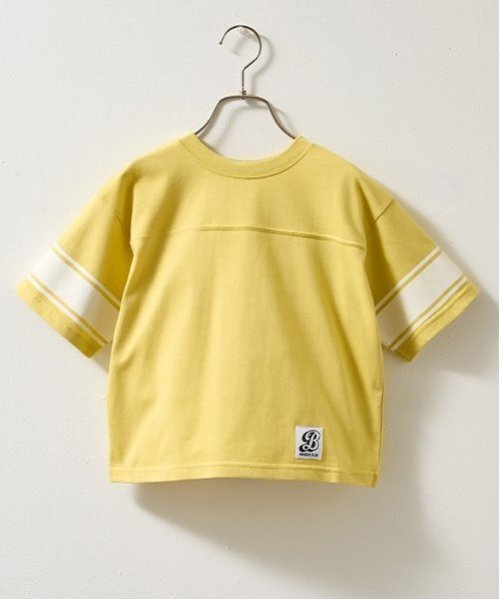 b・ROOM（ビールーム）の「【前後どちらでもOK!】【カイテキ天竺】ラインプリントTシャツ（Tシャツ/カットソー・キッズ・ダークブラウン/オフホワイト/オリーブ/パープル系その他/ダークブルー/ブラック・140cm/110cm/130cm/100cm/120cm/150cm）」の8枚目の写真