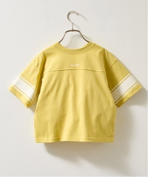 b・ROOM（ビールーム）の「【前後どちらでもOK!】【カイテキ天竺】ラインプリントTシャツ（Tシャツ/カットソー・キッズ・ダークブラウン/オフホワイト/オリーブ/パープル系その他/ダークブルー/ブラック・140cm/110cm/130cm/100cm/120cm/150cm）」の9枚目の写真