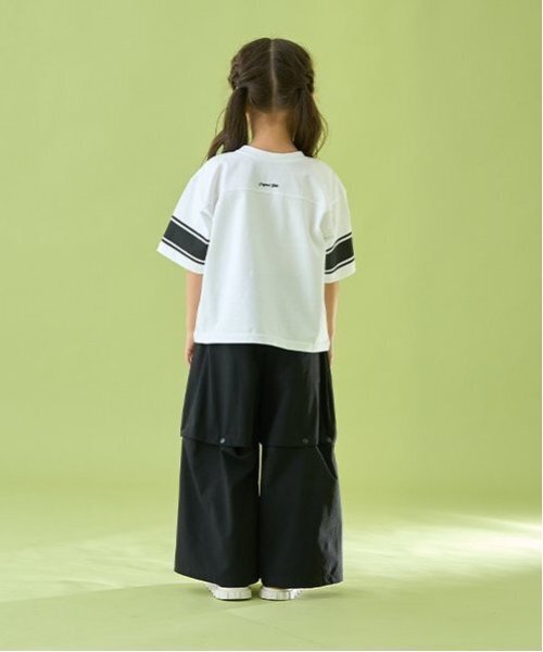 b・ROOM（ビールーム）の「【前後どちらでもOK!】【カイテキ天竺】ラインプリントTシャツ（Tシャツ/カットソー・キッズ・ダークブラウン/オフホワイト/オリーブ/パープル系その他/ダークブルー/ブラック・140cm/110cm/130cm/100cm/120cm/150cm）」の13枚目の写真