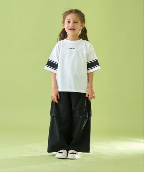 b・ROOM（ビールーム）の「【前後どちらでもOK!】【カイテキ天竺】ラインプリントTシャツ（Tシャツ/カットソー・キッズ・ダークブラウン/オフホワイト/オリーブ/パープル系その他/ダークブルー/ブラック・140cm/110cm/130cm/100cm/120cm/150cm）」の14枚目の写真