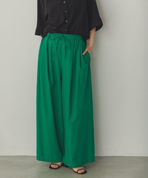 hunch(ハンチ)の「フレンチリネン イージーワイドパンツ(その他パンツ・レディース・ダークベージュ/オフホワイト/ブラック/チャコールグレー/グリーン・FREE)」の5枚目の写真