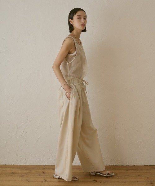 hunch(ハンチ)の「フレンチリネン イージーワイドパンツ(その他パンツ・レディース・ダークベージュ/オフホワイト/ブラック/チャコールグレー/グリーン・FREE)」の8枚目の写真