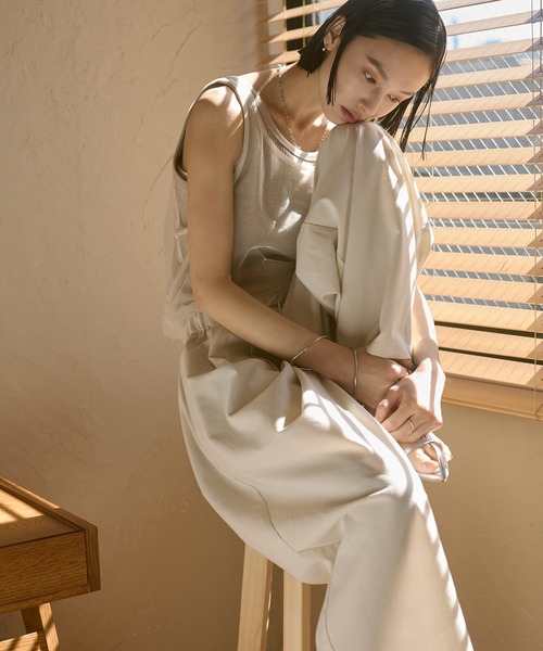 hunch(ハンチ)の「フレンチリネン イージーワイドパンツ(その他パンツ・レディース・ダークベージュ/オフホワイト/ブラック/チャコールグレー/グリーン・FREE)」の9枚目の写真