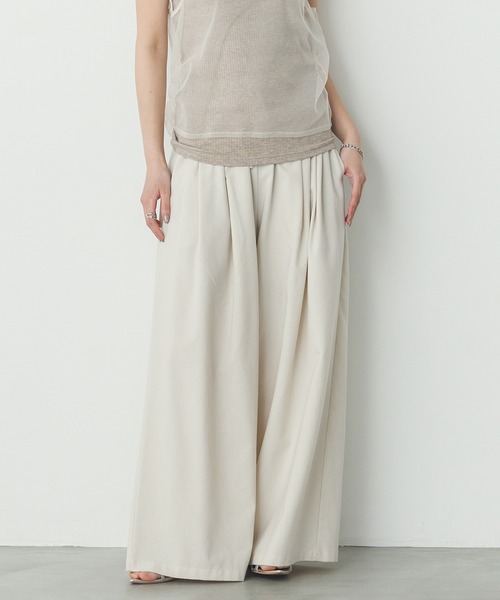 hunch(ハンチ)の「フレンチリネン イージーワイドパンツ(その他パンツ・レディース・ダークベージュ/オフホワイト/ブラック/チャコールグレー/グリーン・FREE)」の10枚目の写真