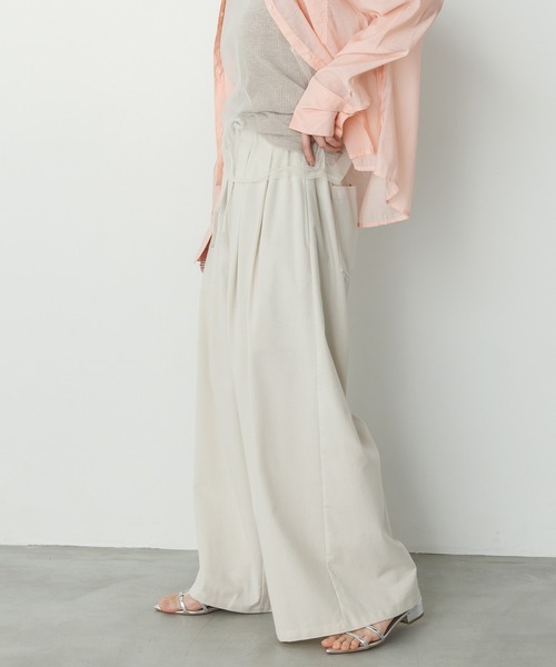 hunch(ハンチ)の「フレンチリネン イージーワイドパンツ(その他パンツ・レディース・ダークベージュ/オフホワイト/ブラック/チャコールグレー/グリーン・FREE)」の11枚目の写真