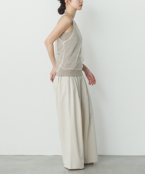 hunch(ハンチ)の「フレンチリネン イージーワイドパンツ(その他パンツ・レディース・ダークベージュ/オフホワイト/ブラック/チャコールグレー/グリーン・FREE)」の17枚目の写真