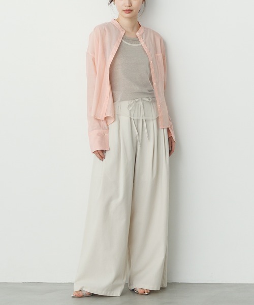 hunch(ハンチ)の「フレンチリネン イージーワイドパンツ(その他パンツ・レディース・ダークベージュ/オフホワイト/ブラック/チャコールグレー/グリーン・FREE)」の18枚目の写真