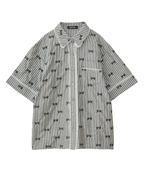 Candy Stripper（キャンディストリッパー）の「RIBBON STRIPE シャツ（シャツ/ブラウス・レディース・オフホワイト/ブルー/チャコール・FREE）」の20枚目の写真