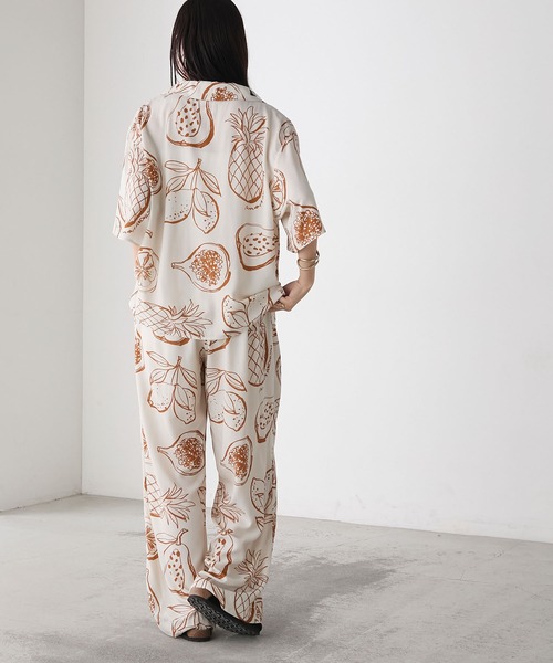 AMERIA ANDERSON】rayon pattern set-up /フルーツ柄 半袖シャツ