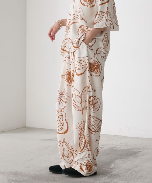 AMERIA ANDERSON(アメリアアンダーソン)の「【AMERIA ANDERSON】rayon pattern set-up /フルーツ柄 半袖シャツ&ロングパンツ セットアップ(ルームウェア/パジャマ・レディース・グリーン/オレンジ・L/M)」の17枚目の写真