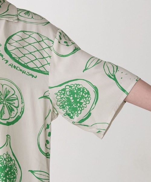 AMERIA ANDERSON(アメリアアンダーソン)の「【AMERIA ANDERSON】rayon pattern set-up /フルーツ柄 半袖シャツ&ロングパンツ セットアップ(ルームウェア/パジャマ・レディース・グリーン/オレンジ・L/M)」の22枚目の写真