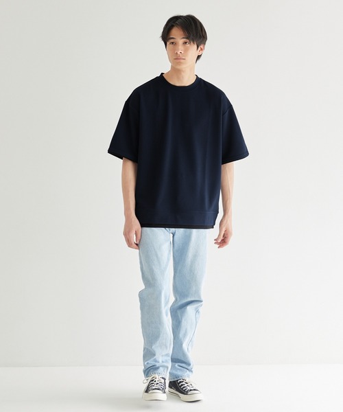 45rpm ネイビー 半袖Tシャツ 45R 45rpm 藍染グラデーションVネックTシャツ 紺他3 【メンズ