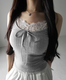 me+em select(~[ZNg)́y Rcolor ^ Jbvt ztg{[XhbLOL~\[ ^front ribbon lace docking camisole(L~\[)