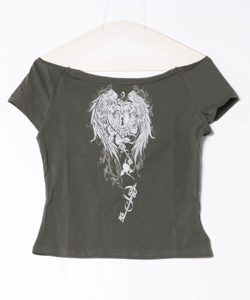 almo(アルモ)の「【LAMPOON】オフショルグランジTシャツ(Tシャツ/カットソー・レディース・グレー・SMALL/MEDIUM/LARGE)」の6枚目の写真
