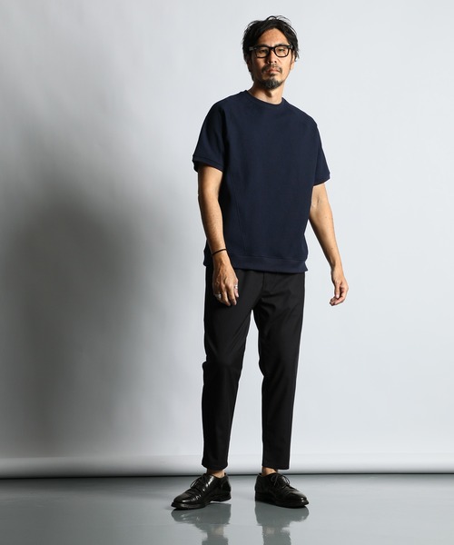 The DUFFER of ST.GEORGE（ザダファーオブセントジョージ）の「WOOL LIKE EASY SLACKS：ウエストゴム ウールライク イージースラックス（スラックス・メンズ・チャコールグレー/ブラック・SMALL/MEDIUM/LARGE/X-LARGE）」の4枚目の写真