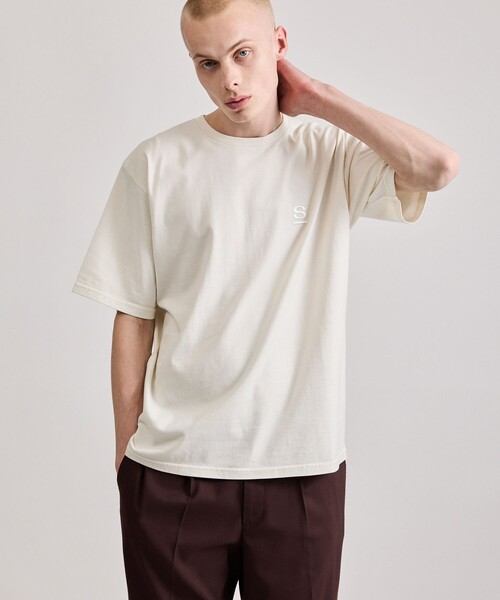 Saturdays NYC(サタデーズ ニューヨークシティ )の「Pigment Dyed/S Relax SS Tee(Tシャツ/カットソー・メンズ・グリーン/キナリ/チャコールグレー・S/M/L/XL)」の1枚目の写真