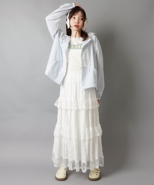 axes femme バックフリルティアードロングカーディガン 森姫　森ガール axes femme バックフリルティアードロングカーディガン 森姫 森