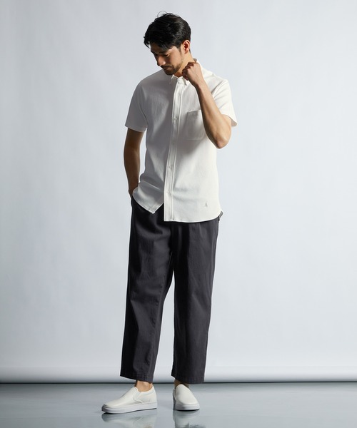 LANVIN en Bleu(ランバンオンブルー)の「超伸縮 麻混「ガムストレッチ」製品染め イージーバギーパンツ(その他パンツ・メンズ・キナリ/スミクロ/グレイッシュベージュ・46/48/50/52)」の7枚目の写真