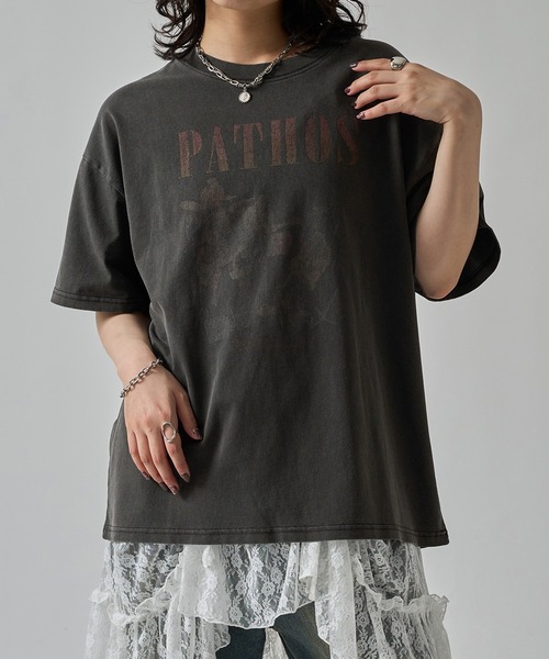 apres jour mignon(アプレジュールミニョン)の「ユニセックスピグメントヴィンテージTシャツ【ZOZOTOWN限定アイテム】(Tシャツ/カットソー・レディース・ホワイト系その他/オフホワイト/チャコールグレー/その他/ブラウン系その他/グレー系その他/ブラック系その他・フリー/SMALL/X-LARGE)」の5枚目の写真