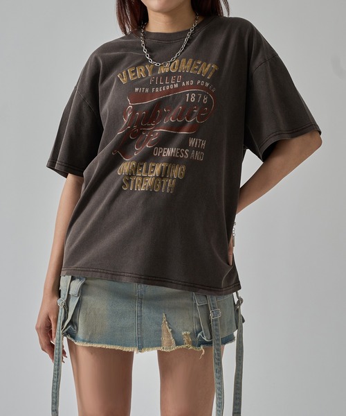 apres jour mignon(アプレジュールミニョン)の「ユニセックスピグメントヴィンテージTシャツ【ZOZOTOWN限定アイテム】(Tシャツ/カットソー・レディース・ホワイト系その他/オフホワイト/チャコールグレー/その他/ブラウン系その他/グレー系その他/ブラック系その他・フリー/SMALL/X-LARGE)」の8枚目の写真