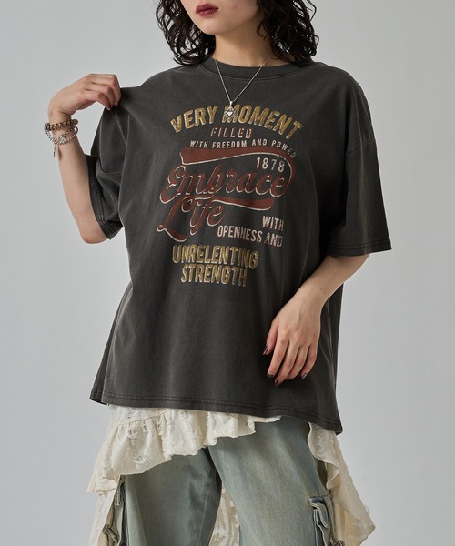apres jour mignon(アプレジュールミニョン)の「ユニセックスピグメントヴィンテージTシャツ【ZOZOTOWN限定アイテム】(Tシャツ/カットソー・レディース・ホワイト系その他/オフホワイト/チャコールグレー/その他/ブラウン系その他/グレー系その他/ブラック系その他・フリー/SMALL/X-LARGE)」の18枚目の写真