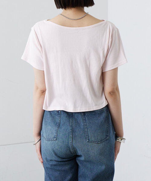 mystic(ミスティック)の「【全骨格対応◎/6色展開】オフショルTシャツ(Tシャツ/カットソー・レディース・オフホワイト/グレー/ベージュ/ブラック/ピンク/グリーン/ブラウン・2/FREE)」の21枚目の写真