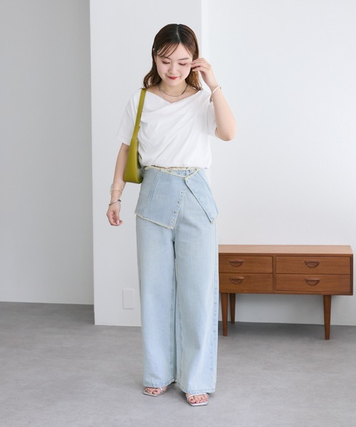 mystic(ミスティック)の「【全骨格対応◎/6色展開】オフショルTシャツ(Tシャツ/カットソー・レディース・オフホワイト/グレー/ベージュ/ブラック/ピンク/グリーン/ブラウン・2/FREE)」の12枚目の写真