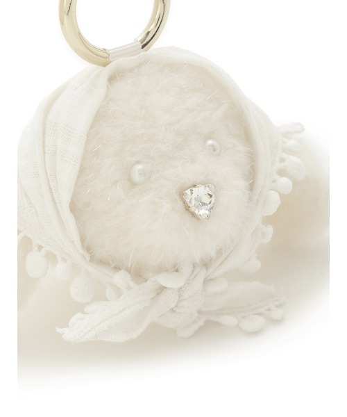 SNIDEL(スナイデル)の「スカーフモッフィーチャーム(キーホルダー・レディース・アイボリー/ブラウン/ピンク/イエロー・FREE)」の13枚目の写真