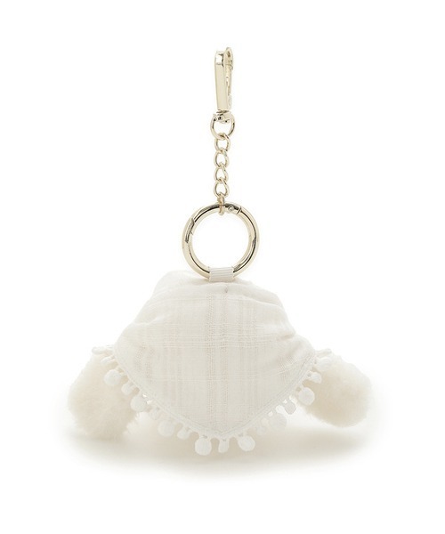 SNIDEL(スナイデル)の「スカーフモッフィーチャーム(キーホルダー・レディース・アイボリー/ブラウン/ピンク/イエロー・FREE)」の11枚目の写真