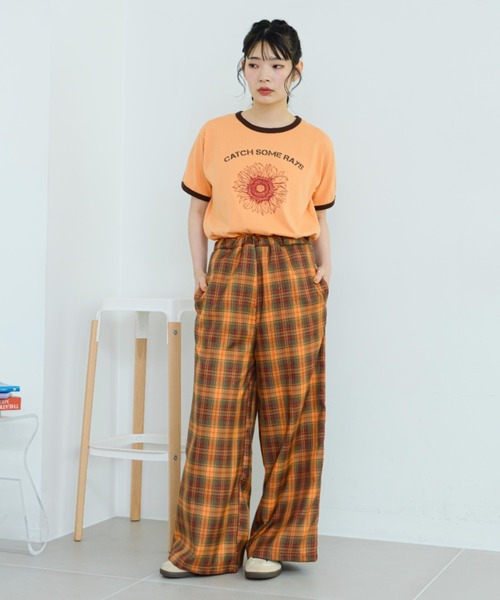 eLur(エラー)の「サンフラワーリンガーT(Tシャツ/カットソー・レディース・オレンジ/アイボリー・FREE)」の9枚目の写真