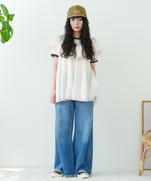 tシャツ 「eLur」サンフラワーリンガーT レディース eLur tシャツ 「eLur」サンフラワーリンガーT レディース