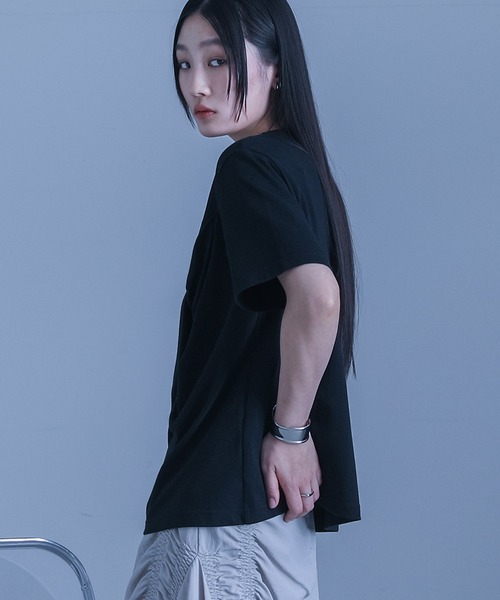 kOhAKU（コハク）の「【機能素材】『フロントドレープカットソー』（Tシャツ/カットソー・レディース・ブラック/ブルー・1/2）」の10枚目の写真