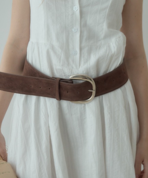 Birthday room（バースデイルーム）の「スエードライクワイドベルト/suede like belt（ベルト・レディース・ブラック/ブラウン・FREE）」の2枚目の写真