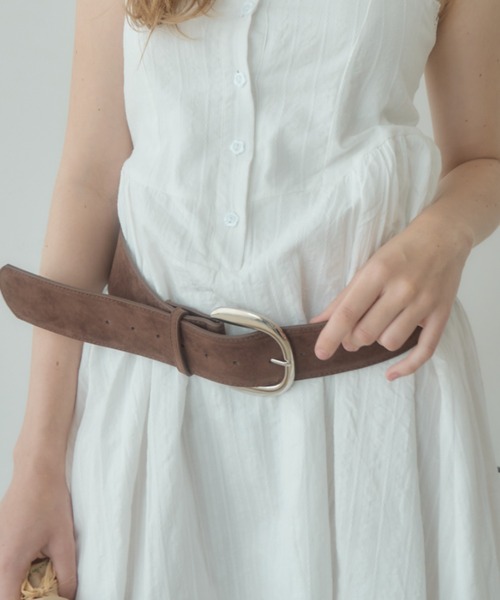 Birthday room（バースデイルーム）の「スエードライクワイドベルト/suede like belt（ベルト・レディース・ブラック/ブラウン・FREE）」の6枚目の写真
