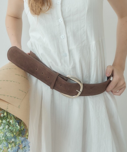 Birthday room（バースデイルーム）の「スエードライクワイドベルト/suede like belt（ベルト・レディース・ブラック/ブラウン・FREE）」の7枚目の写真
