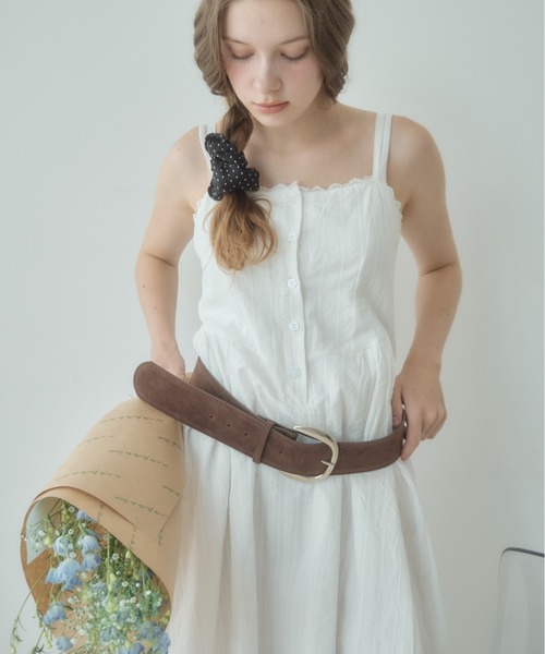 Birthday room（バースデイルーム）の「スエードライクワイドベルト/suede like belt（ベルト・レディース・ブラック/ブラウン・FREE）」の5枚目の写真