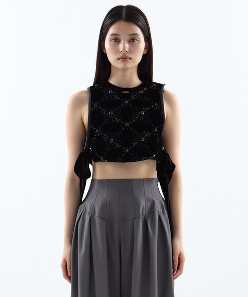 あ*い様 chinatsu aoyama ビスチェ　ブラック tanakadaisuke/タナカダイスケ】palace tiles quilted body