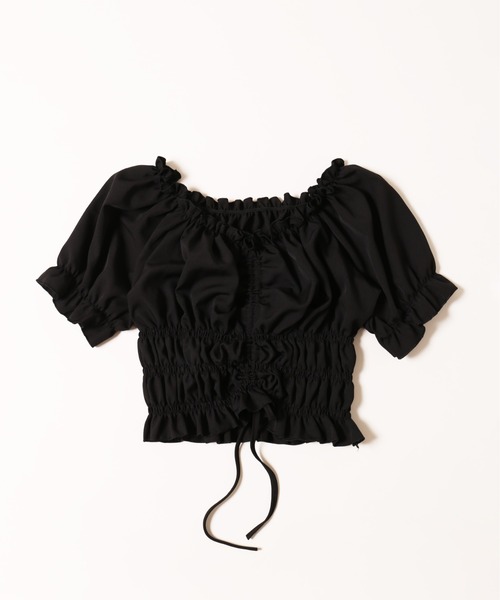 PHILLY（フィリー）の「【PHILLY】2WAYドロスト半袖ブラウス（シャツ/ブラウス・レディース・ホワイト/ブラック・FREE）」の14枚目の写真